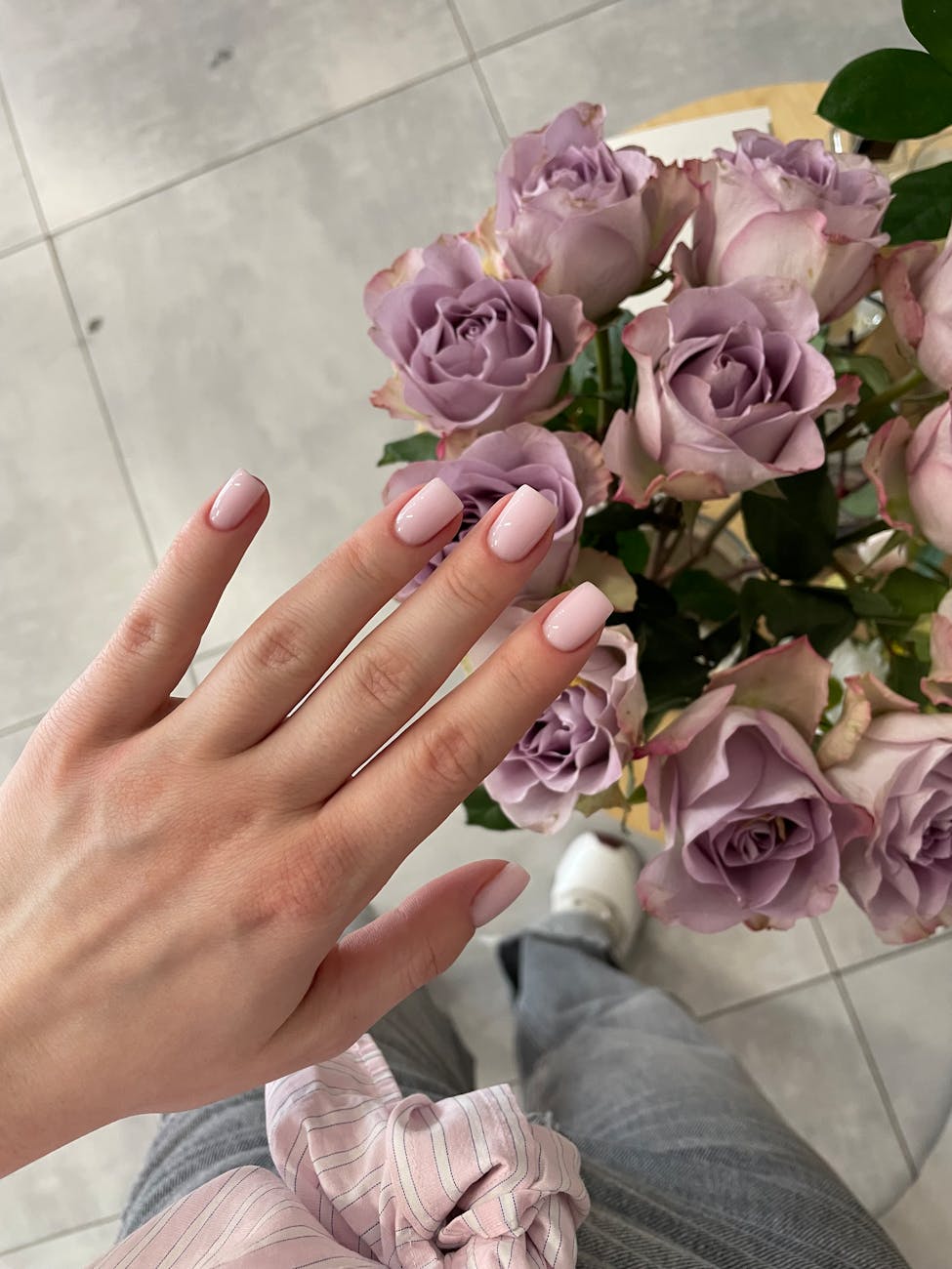 Dusty Rose Almond Nails