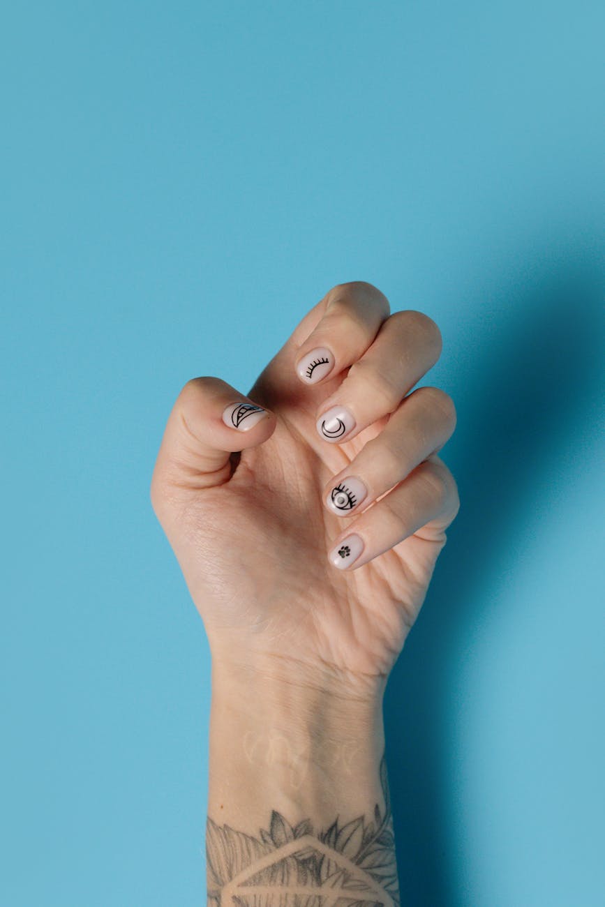Baby Blue Almond Nails