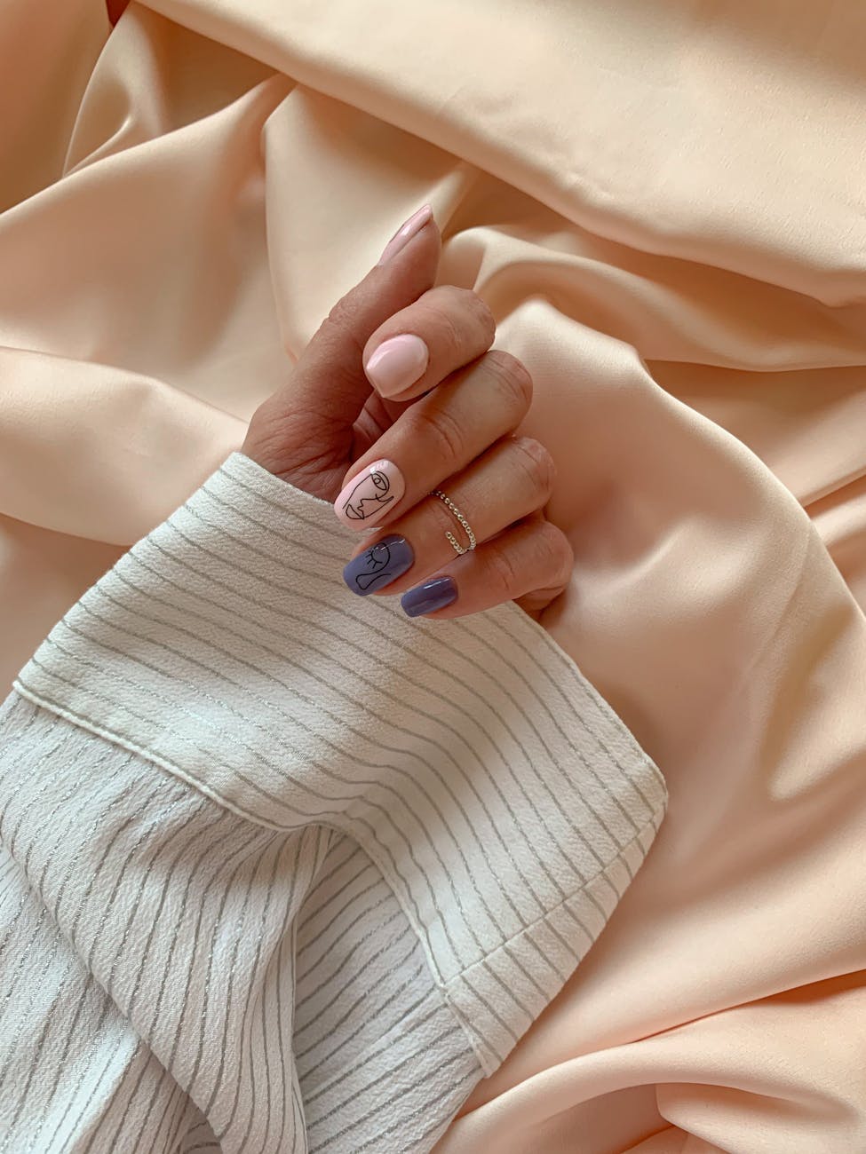 Peach Almond Nails