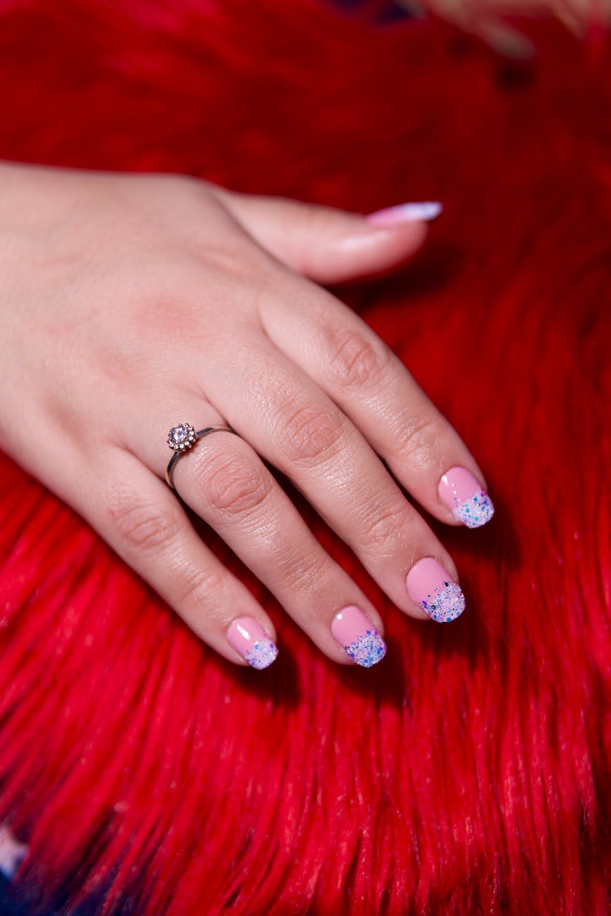 Reverse French Almond Nails