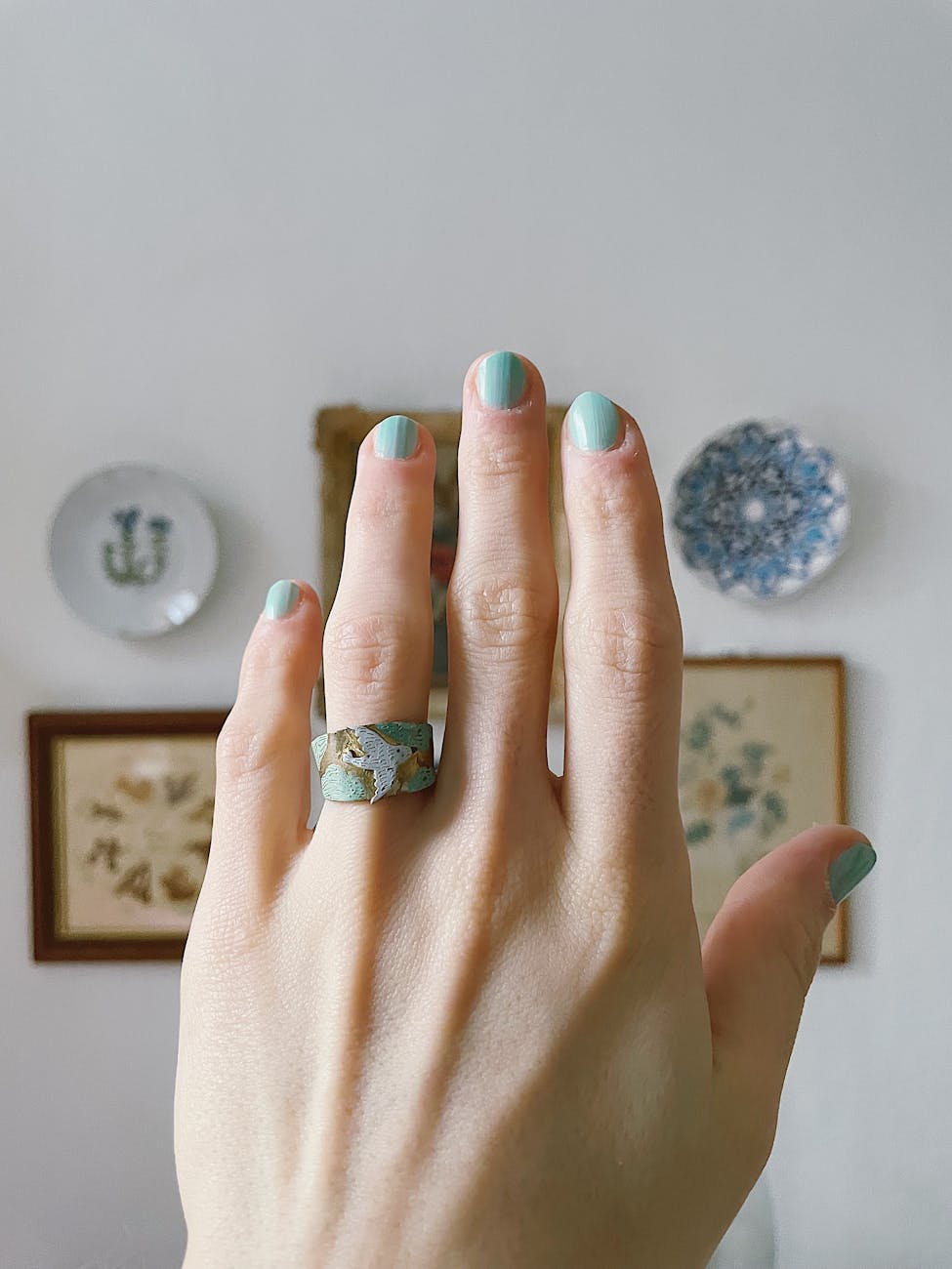 Mint Green Almond Nails