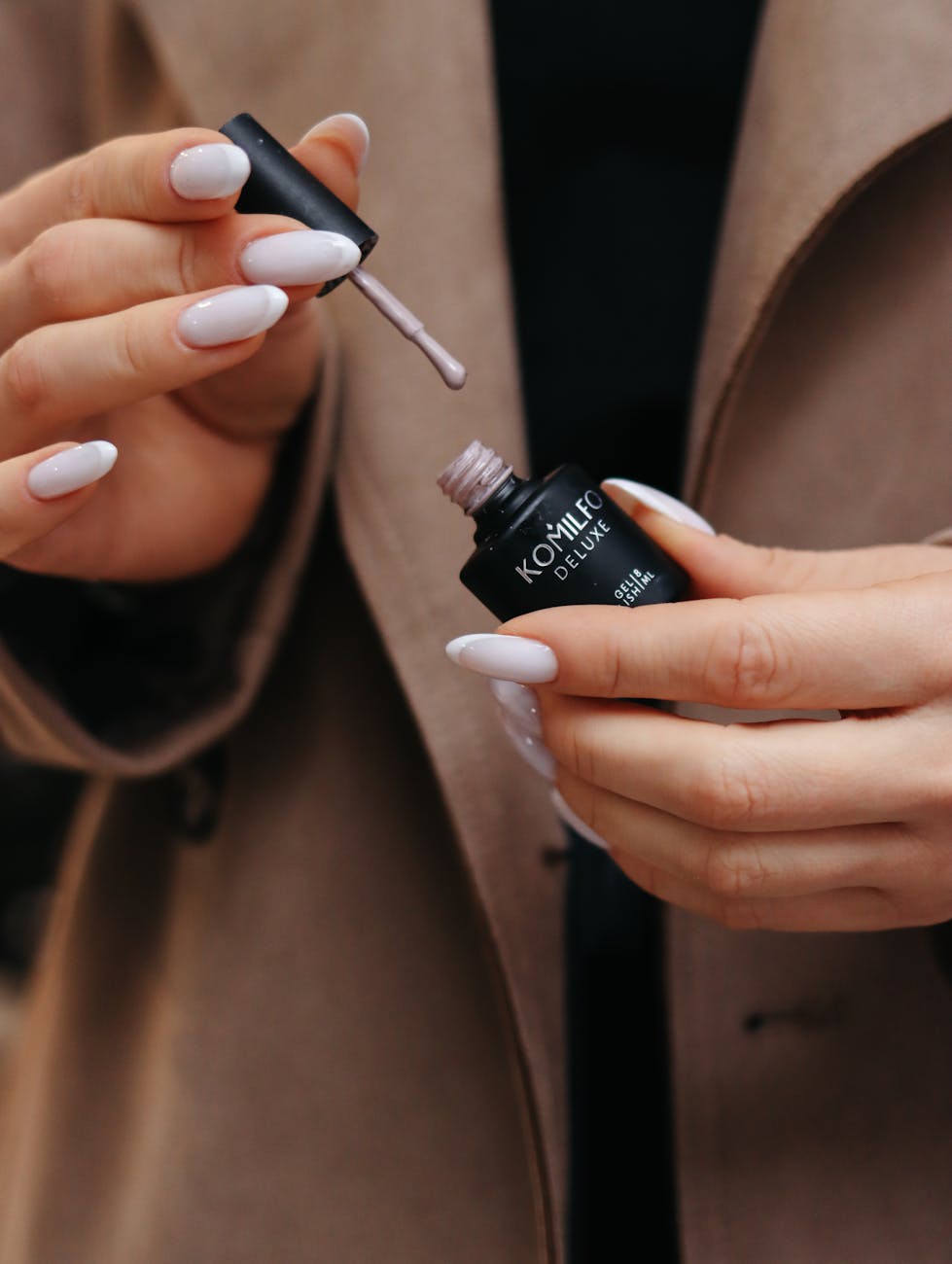 Neutral Brown Almond Nails
